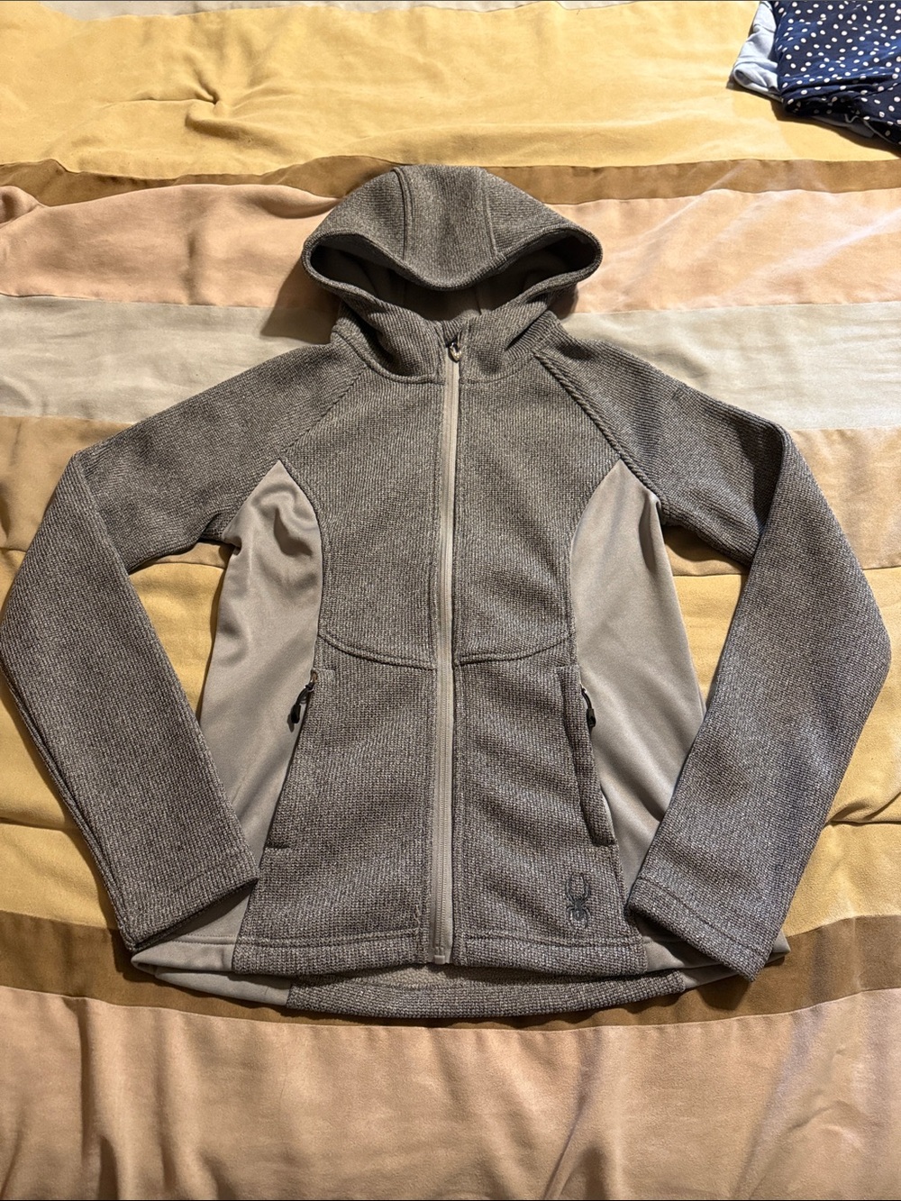Spyder Two-Tone Gray Hooded Utility Jacket size small women’s
